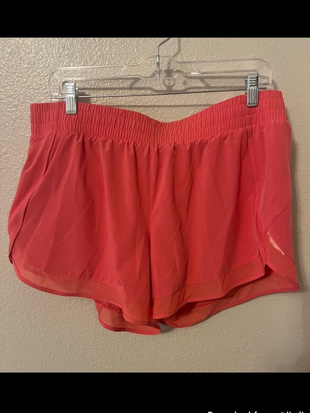 Athleta Mesh Racer shorts in coral
